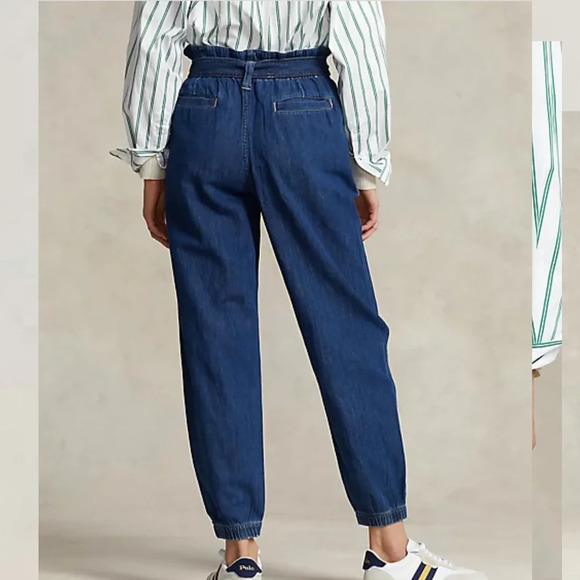 Polo Ralph Lauren Paperbag Utility High Rise Jogger Denim Jeans Size 28 - Picture 6 of 11